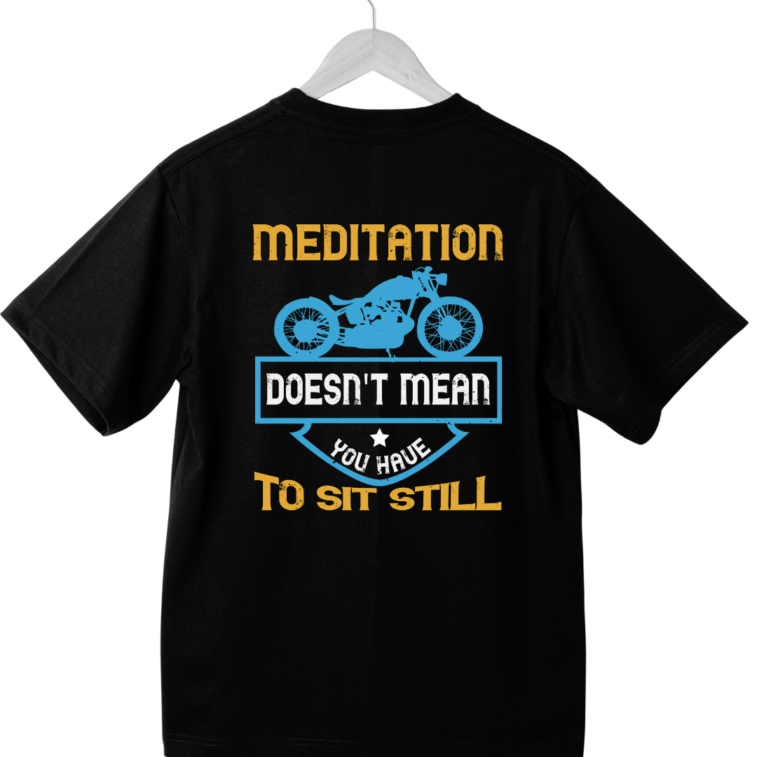 MEDITATION slogan printed on black unisex t-shirt