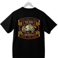 model wearing MOVE THE SOUL statement t-shirt front view
