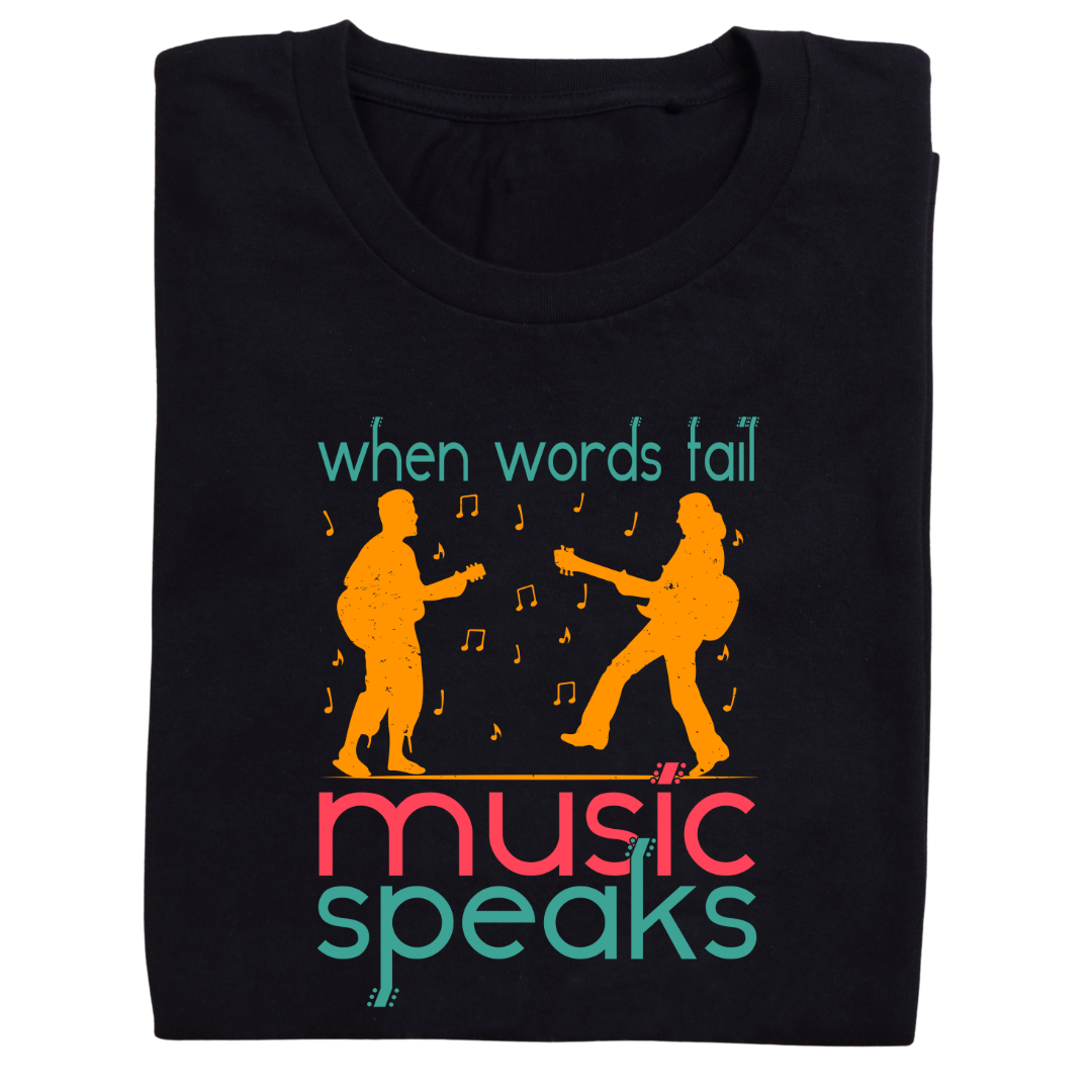 MUSIC SPEAKS graphic t-shirt for men