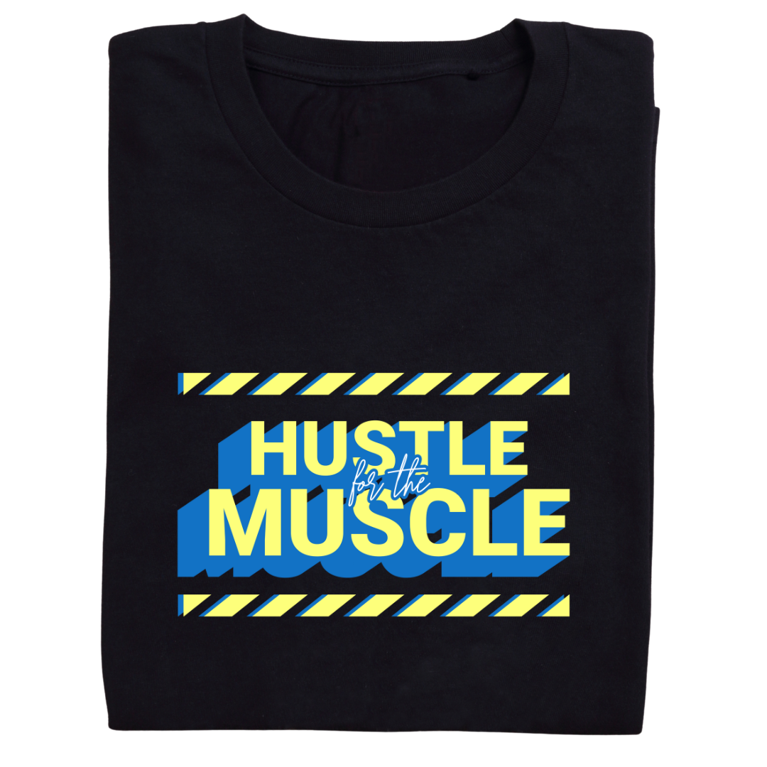 HUSTLE graphic tee back design