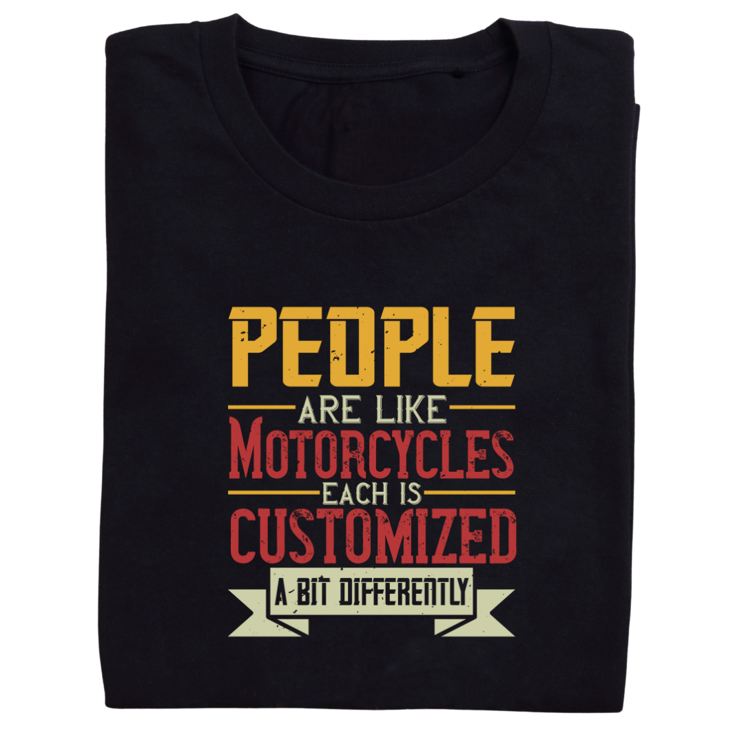 model wearing CUSTOMIZED DIFFERENTLY statement t-shirt front view