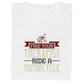 close-up of FIRE YOUR THERAPIST print on cotton fabric
